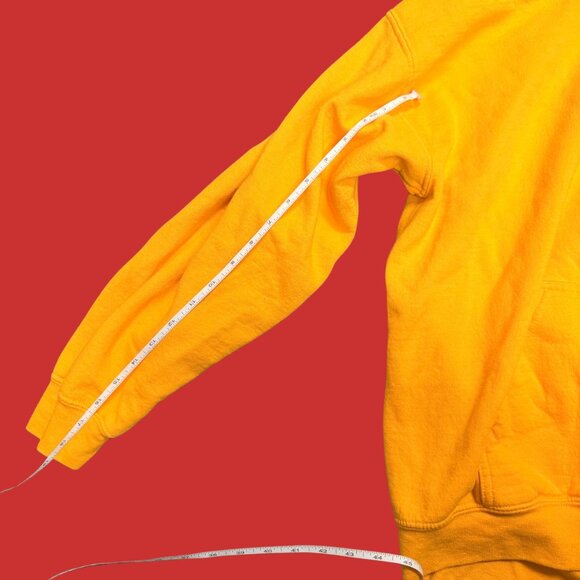 🔥 Vintage Fidelity IT Yellow Gildan Heavy Blend Hoodie (Unisex L) - Picture 7 of 9